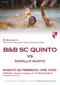 B&B SC QUINTO - Locandina B&B SC Quinto - Rapallo Nuoto