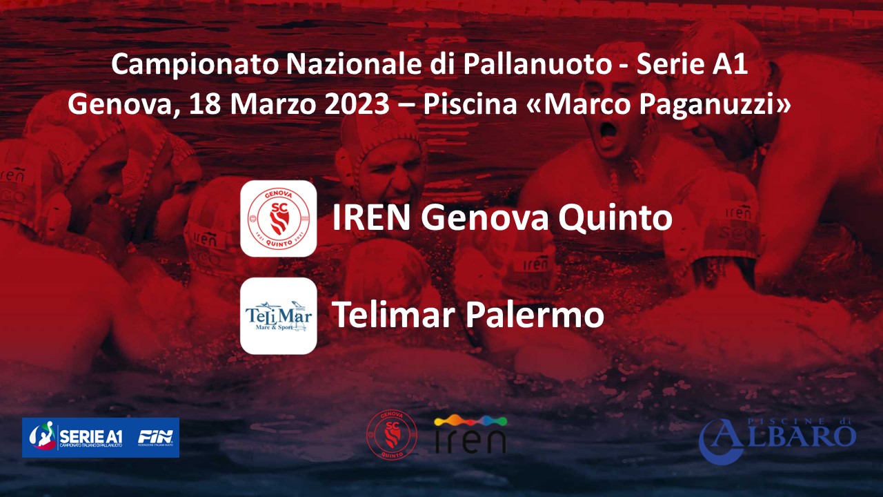 Segui la diretta di Iren Genova Quinto – Telimar Palermo