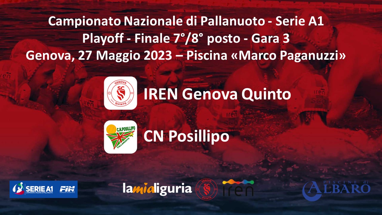 Segui la diretta di IREN Genova Quinto – CN Posillipo