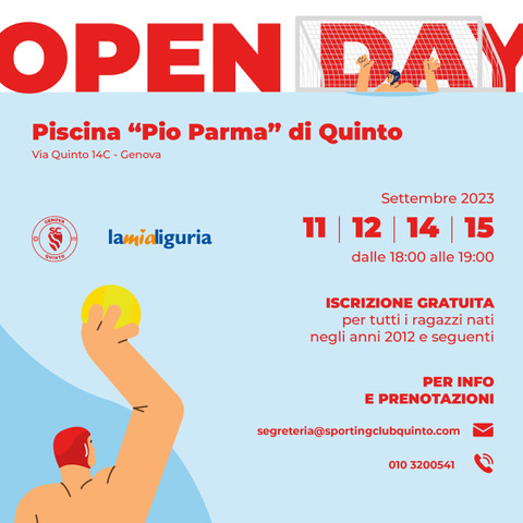 A Quinto gli Open Day di pallanuoto per i nati dal 2012 in avanti